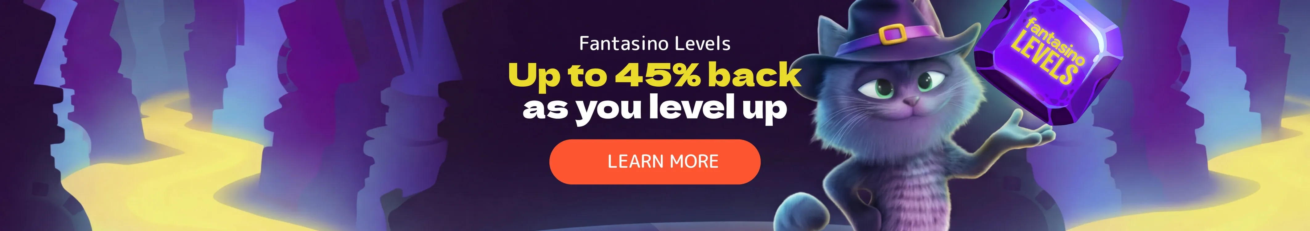 Fantasino mobile promotion banner showing bonus and free spins